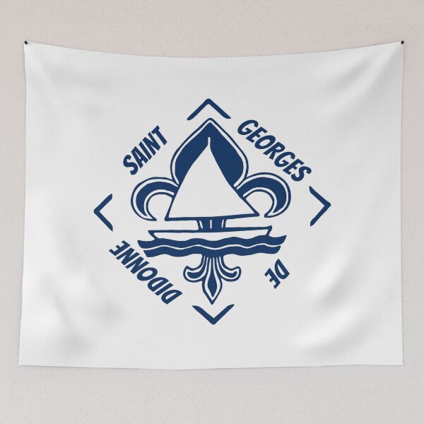 Item preview, Saint Georges de Didonne in Charente Maritime, Aquitaine, France, Atlantic Ocean - French Seaside Resort - Navy Blue Vintage Sailor Logo - Sailing Boat with Heraldic Lily designed and sold by Vintage-TM.