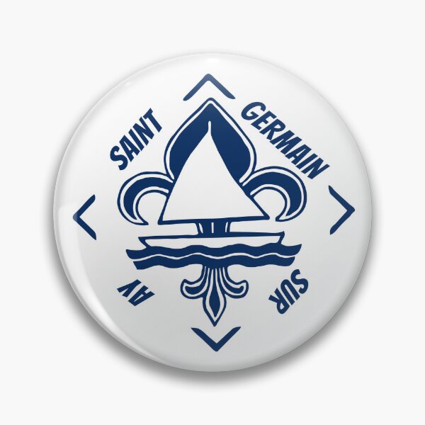 Item preview, Saint Germain sur Ay in Normandia, France, La Manche - French Seaside Resort - Navy Blue Vintage Sailor Logo - Sailing Boat with Heraldic Lily designed and sold by Vintage-TM.