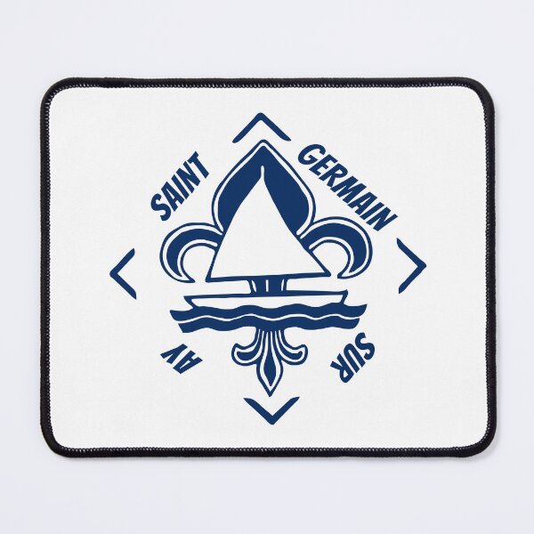 Item preview, Saint Germain sur Ay in Normandia, France, La Manche - French Seaside Resort - Navy Blue Vintage Sailor Logo - Sailing Boat with Heraldic Lily designed and sold by Vintage-TM.