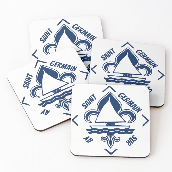 Item preview, Saint Germain sur Ay in Normandia, France, La Manche - French Seaside Resort - Navy Blue Vintage Sailor Logo - Sailing Boat with Heraldic Lily designed and sold by Vintage-TM.