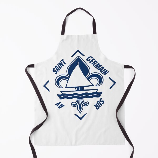 Item preview, Saint Germain sur Ay in Normandia, France, La Manche - French Seaside Resort - Navy Blue Vintage Sailor Logo - Sailing Boat with Heraldic Lily designed and sold by Vintage-TM.
