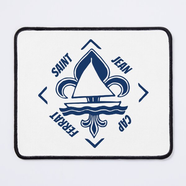 Item preview, Saint Jean Cap Ferrat in Provence Alpes Cote d'Azur, France, Mediterranean Sea - French Seaside Resort - Navy Blue Vintage Sailor Logo - Sailing Boat with Heraldic Lily designed and sold by Vintage-TM.