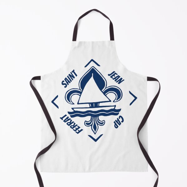 Item preview, Saint Jean Cap Ferrat in Provence Alpes Cote d'Azur, France, Mediterranean Sea - French Seaside Resort - Navy Blue Vintage Sailor Logo - Sailing Boat with Heraldic Lily designed and sold by Vintage-TM.