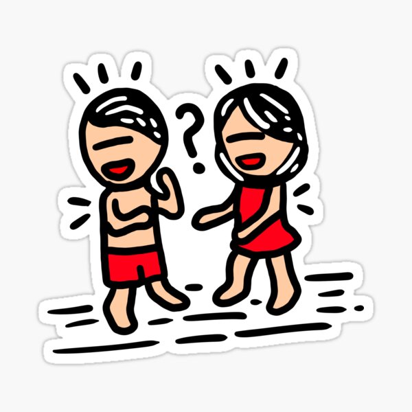 two people having fun Sticker
