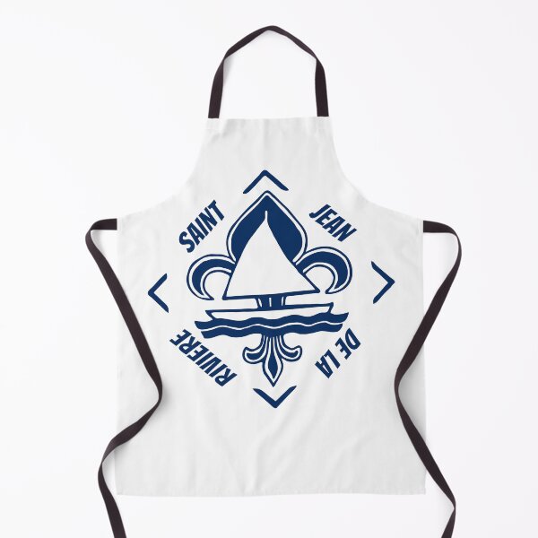 Item preview, Saint Jean de la Rivière in Normandia, France, La Manche - French Seaside Resort - Navy Blue Vintage Sailor Logo - Sailing Boat with Heraldic Lily designed and sold by Vintage-TM.