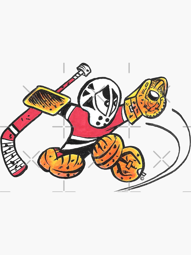 "Small Saves the Hockey Goalie Windmill Glove Save" Sticker for Sale by