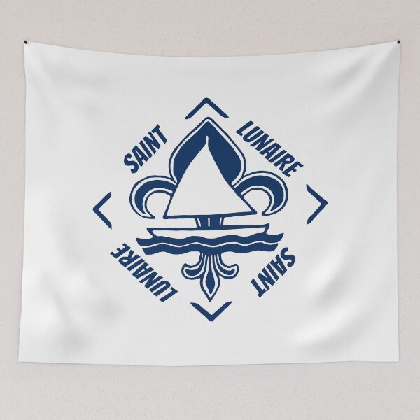 Item preview, Saint Lunaire in Brittany, France - French Seaside Resort - Navy Blue Vintage Sailor Logo - Sailing Boat with Heraldic Lily designed and sold by Vintage-TM.