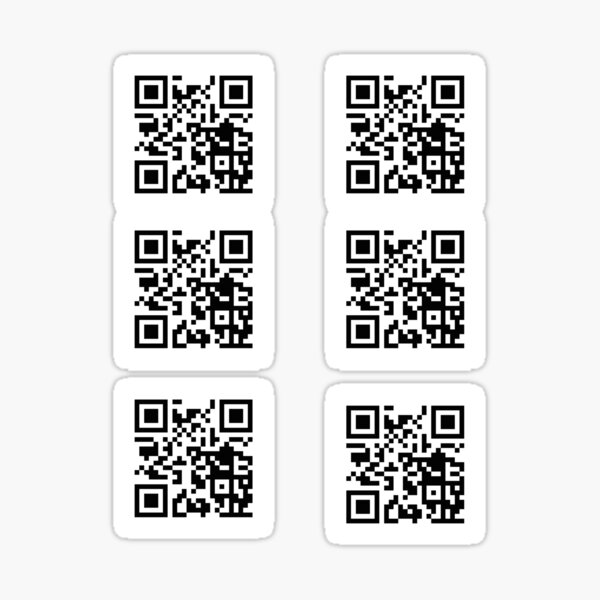 Item preview, RickRoll Set 4x stickers(2 big + 2 normal)  QR code for pranks designed and sold by SimpleGames.