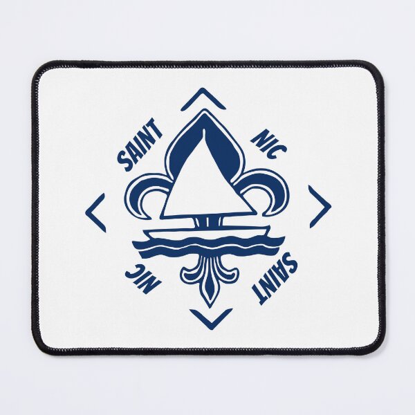 Item preview, Saint Nic in Finistère, Brittany, France - French Seaside Resort - Navy Blue Vintage Sailor Logo - Sailing Boat with Heraldic Lily designed and sold by Vintage-TM.