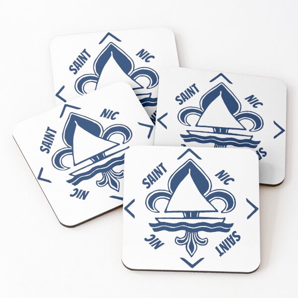 Item preview, Saint Nic in Finistère, Brittany, France - French Seaside Resort - Navy Blue Vintage Sailor Logo - Sailing Boat with Heraldic Lily designed and sold by Vintage-TM.