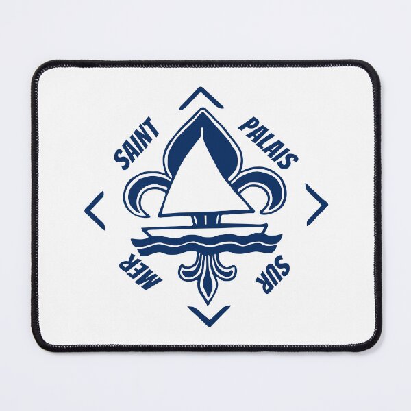 Item preview, Saint Palais sur Mer in Charente-Maritime, Nouvelle Aquitaine, France, Atlantic Ocean - French Seaside Resort - Navy Blue Vintage Sailor Logo - Sailing Boat with Heraldic Lily designed and sold by Vintage-TM.