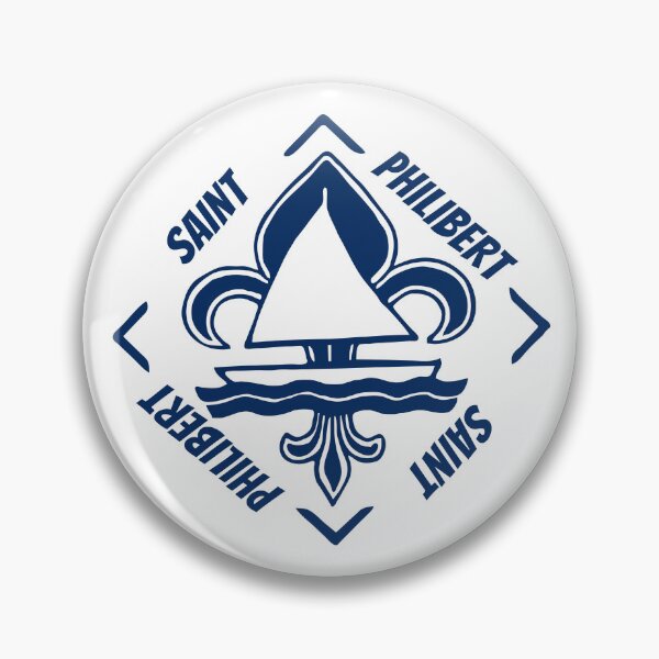 Item preview, Saint Philibert in Morbihan, Brittany, France - French Seaside Resort - Navy Blue Vintage Sailor Logo - Sailing Boat with Heraldic Lily designed and sold by Vintage-TM.