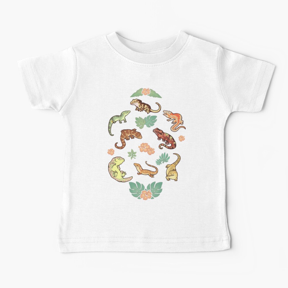 Gecko family in yellow Baby T-Shirt