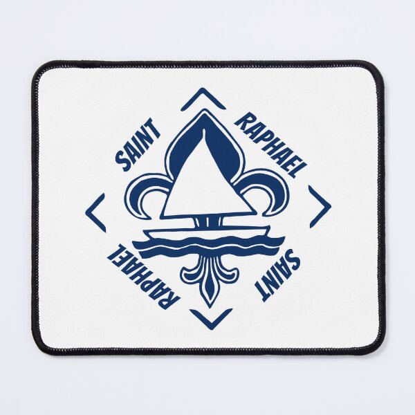 Item preview, Saint-Raphaël in Var, Provence Alpes Cote d'Azur, France, Mediterranean Sea - French Seaside Resort - Navy Blue Vintage Sailor Logo - Sailing Boat with Heraldic Lily designed and sold by Vintage-TM.
