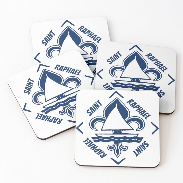 Item preview, Saint-Raphaël in Var, Provence Alpes Cote d'Azur, France, Mediterranean Sea - French Seaside Resort - Navy Blue Vintage Sailor Logo - Sailing Boat with Heraldic Lily designed and sold by Vintage-TM.