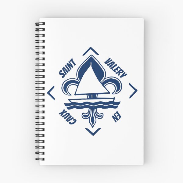 Item preview, Saint Valery en Caux in Normandia, France, La Manche - French Seaside Resort - Navy Blue Vintage Sailor Logo - Sailing Boat with Heraldic Lily designed and sold by Vintage-TM.