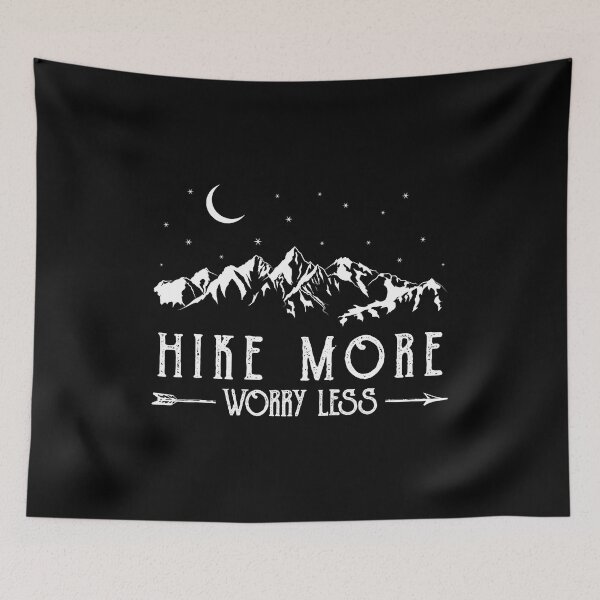 Item preview, Hike More Worry Less Funny Nature Lovers Hiking Mountains designed and sold by BennetJaco.