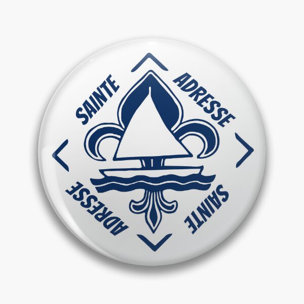 Item preview, Sainte Adresse in Normandia, France, La Manche - French Seaside Resort - Navy Blue Vintage Sailor Logo - Sailing Boat with Heraldic Lily designed and sold by Vintage-TM.