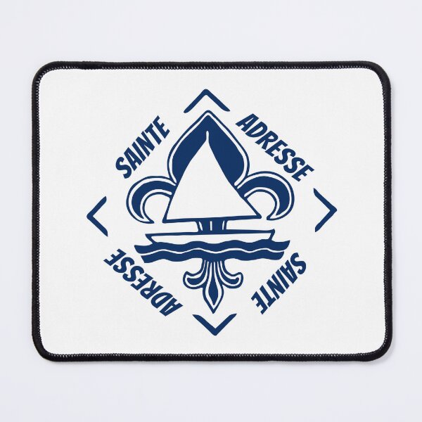 Item preview, Sainte Adresse in Normandia, France, La Manche - French Seaside Resort - Navy Blue Vintage Sailor Logo - Sailing Boat with Heraldic Lily designed and sold by Vintage-TM.