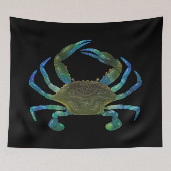 Item preview, Blue Claw Crab ~ Beach House Decor ~ Astrology Zodiac Symbol for Cancer ~ Moon Child designed and sold by bayberrygal.