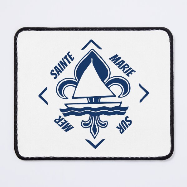 Item preview, Sainte Marie sur Mer in Brittany, France - French Seaside Resort - Navy Blue Vintage Sailor Logo - Sailing Boat with Heraldic Lily designed and sold by Vintage-TM.