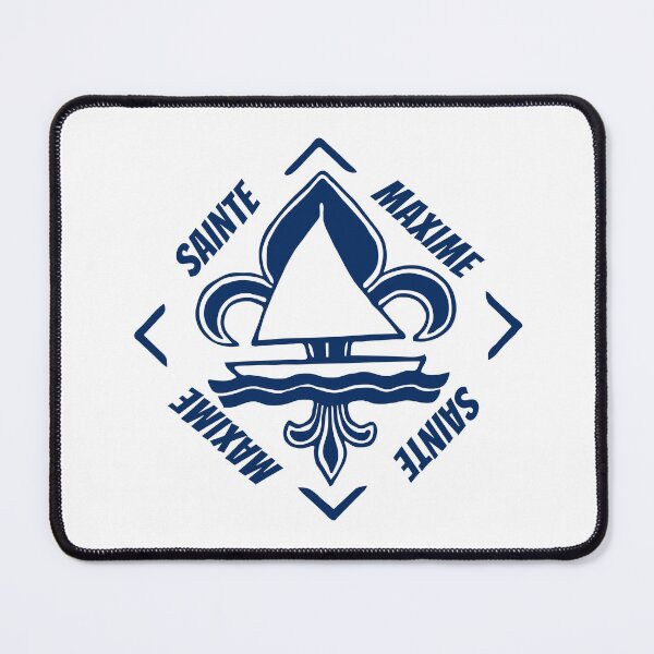 Item preview, Sainte Maxime in Var, Provence Alpes Cote d'Azur, France, Mediterranean Sea - French Seaside Resort - Navy Blue Vintage Sailor Logo - Sailing Boat with Heraldic Lily designed and sold by Vintage-TM.