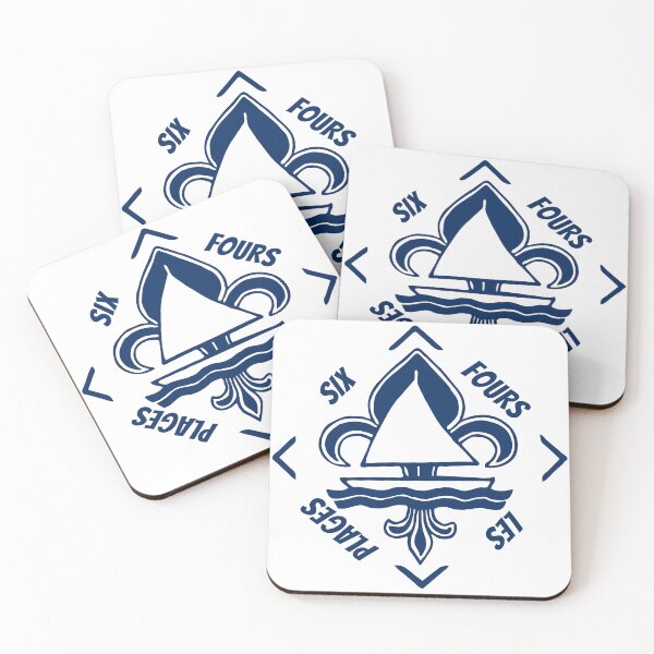 Item preview, Six Fours les Plages in Var, Provence Alpes Cote d'Azur, France, Mediterranean Sea - French Seaside Resort - Navy Blue Vintage Sailor Logo - Sailing Boat with Heraldic Lily designed and sold by Vintage-TM.