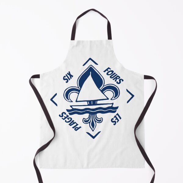 Item preview, Six Fours les Plages in Var, Provence Alpes Cote d'Azur, France, Mediterranean Sea - French Seaside Resort - Navy Blue Vintage Sailor Logo - Sailing Boat with Heraldic Lily designed and sold by Vintage-TM.