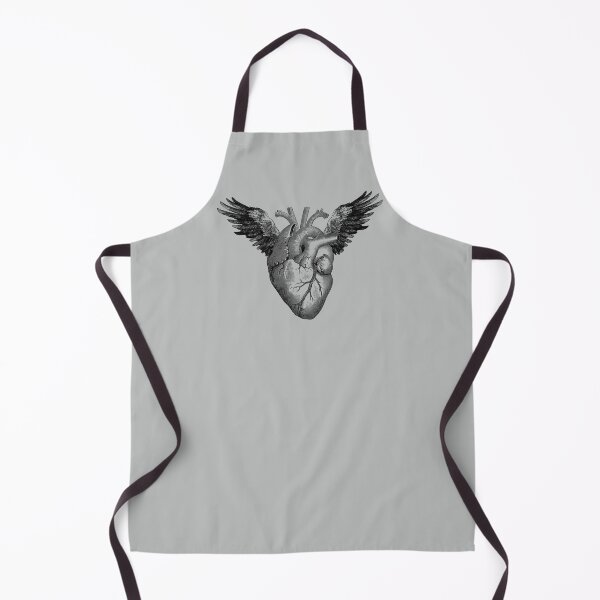 Item preview, winged heart (black and gray) designed and sold by Madame Memento.
