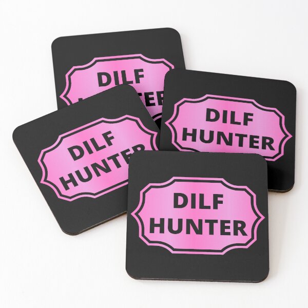 Item preview, Dilf Hunter Pink Badge- Funny Meme designed and sold by Gilyglo.