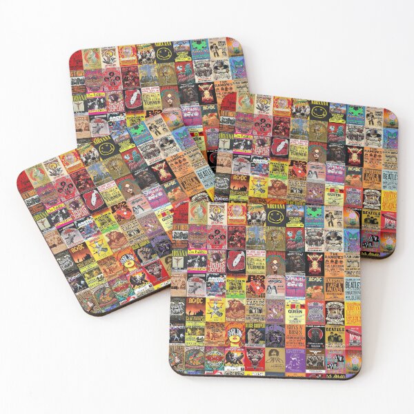 Rockband-Plakate Untersetzer (4er Set)