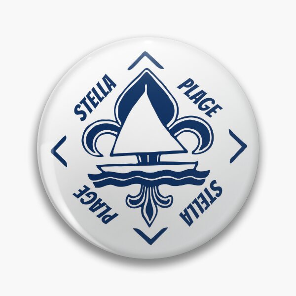 Item preview, Stella Plage in Cucq, Pas de Calais, Hauts de France, France, La Manche - French Seaside Resort - Navy Blue Vintage Sailor Logo - Sailing Boat with Heraldic Lily designed and sold by Vintage-TM.