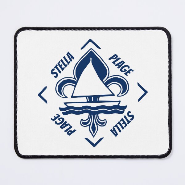 Item preview, Stella Plage in Cucq, Pas de Calais, Hauts de France, France, La Manche - French Seaside Resort - Navy Blue Vintage Sailor Logo - Sailing Boat with Heraldic Lily designed and sold by Vintage-TM.