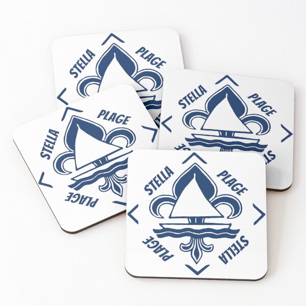 Item preview, Stella Plage in Cucq, Pas de Calais, Hauts de France, France, La Manche - French Seaside Resort - Navy Blue Vintage Sailor Logo - Sailing Boat with Heraldic Lily designed and sold by Vintage-TM.