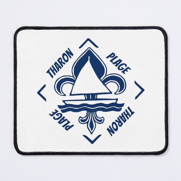 Item preview, Tharon-Plage in Pays de la Loire, France, Atlantic Ocean - French Seaside Resort - Navy Blue Vintage Sailor Logo - Sailing Boat with Heraldic Lily designed and sold by Vintage-TM.
