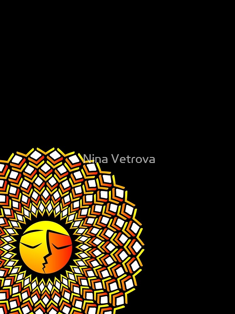 Ethnic ornament of the sun and moon in one person by NinaVetrova