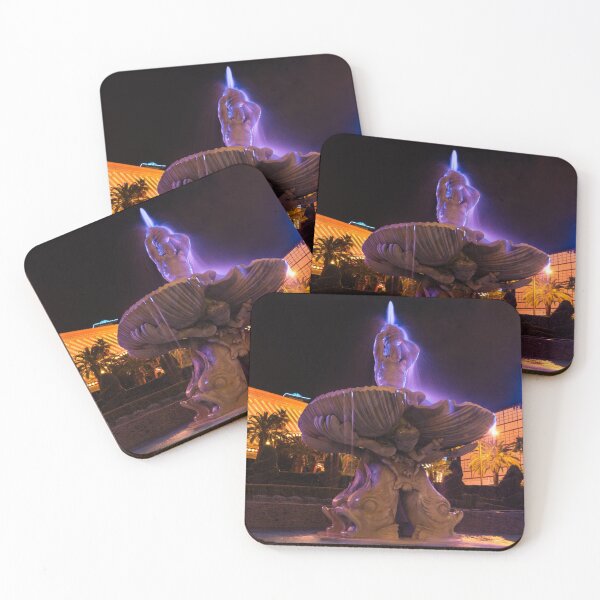 Item preview, Sparkling Las Vegas Neon - Triton Fountain in Purple and Gold designed and sold by Georgia Mizuleva.