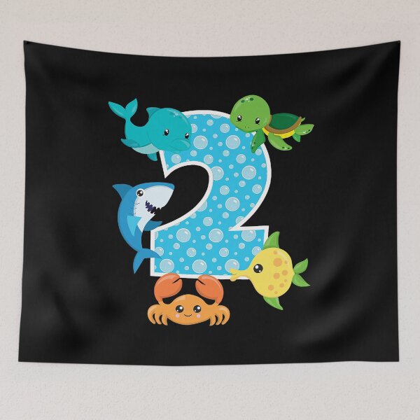Item preview, 2nd Birthday Party 2 Year Old Sea Fish Aquarium Birthday designed and sold by MalloWilli.