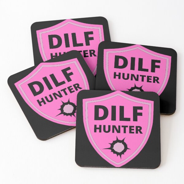 Item preview, Dilf Hunter Pink Badge With a Bullet Hole - Funny Meme designed and sold by Gilyglo.