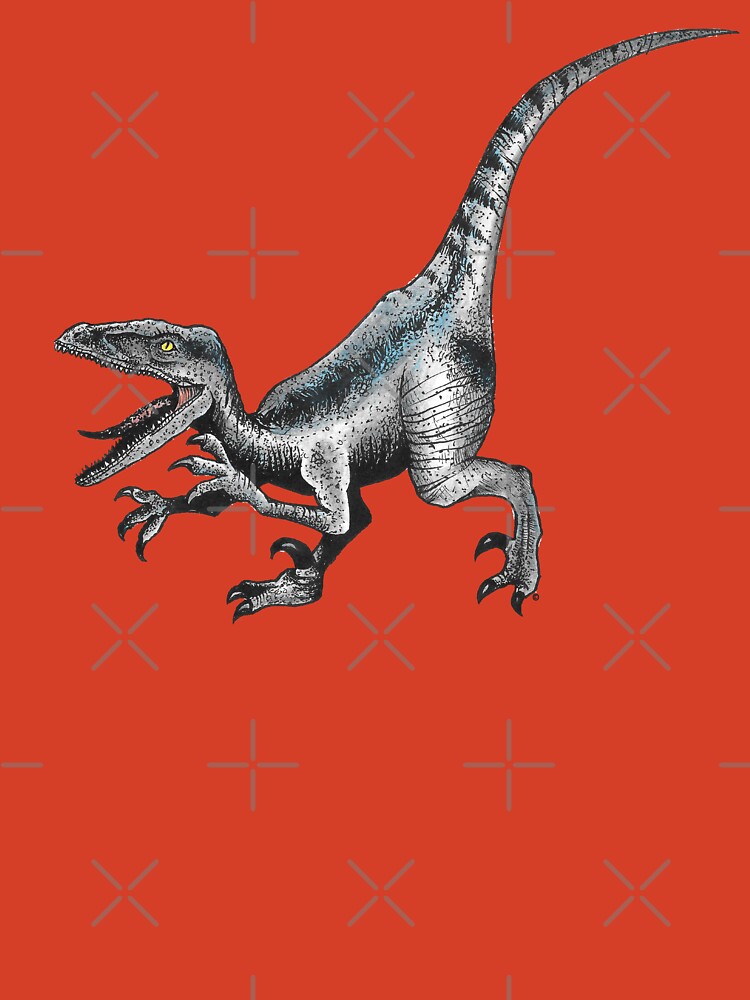 Screen Printed Dinosaur Poster - Big Red Raptor — Memori