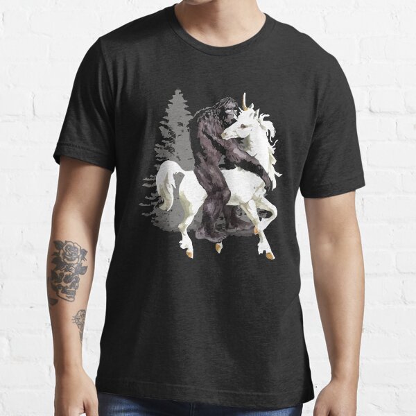 bigfoot riding a unicorn t shirt