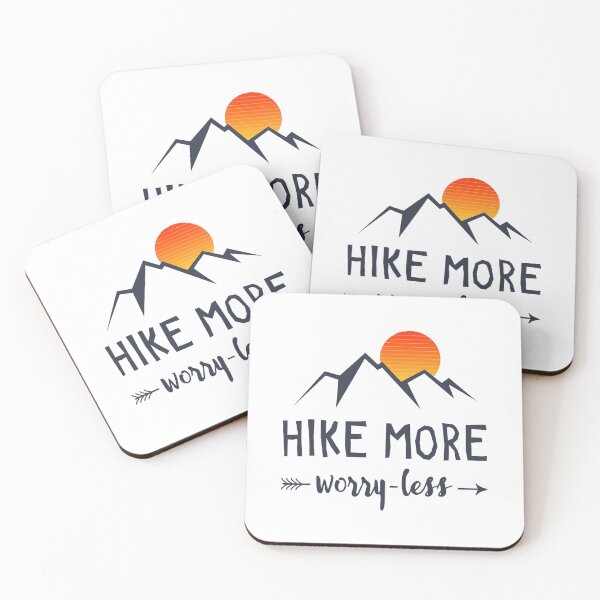 Item preview, Hike More Worry Less Sunset Mountain Hiking Saying designed and sold by BennetJaco.