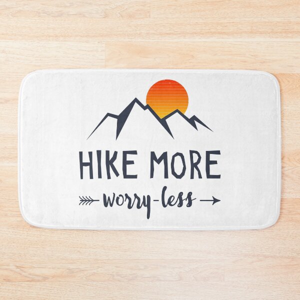 Item preview, Hike More Worry Less Sunset Mountain Hiking Saying designed and sold by BennetJaco.
