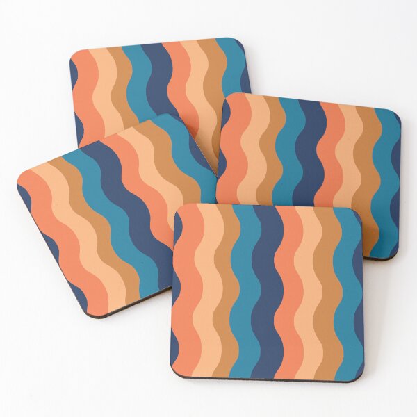 Item preview,  Retro 70s groovy lines pattern in orange, ochre and blue  designed and sold by Yasminepatterns .