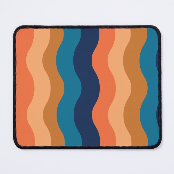 Item preview, Retro 70s groovy lines pattern in orange, ochre and blue designed and sold by Yasminepatterns .