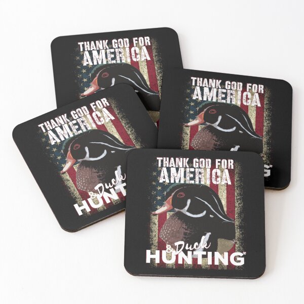 Item preview, Thank God for America and Duck Hunting, American Flag Duck Hunter Design designed and sold by LifeCrush.