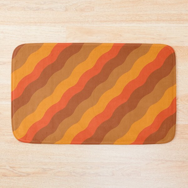 Item preview, Retro Hippie Striped  waves in orange, red, brown and mustard green  designed and sold by Yasminepatterns .