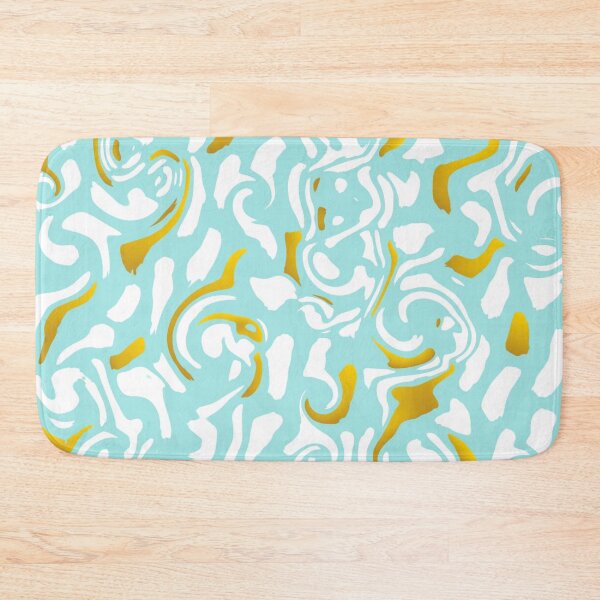 Item preview, Abstract  Aqua Blue Gold Liquid Texture Marble designed and sold by ZubiyaArt.