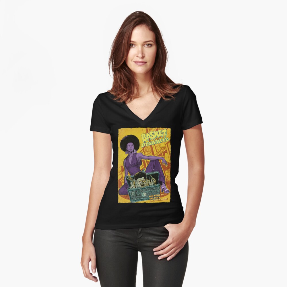 Item preview, Fitted V-Neck T-Shirt designed and sold by gengiskahn.
