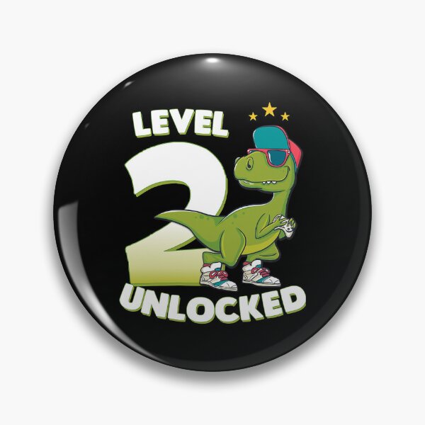 Item preview, Level 2 Unlocked 2nd Birthday Dinosaur T Rex 2 Years Old Boys Gift designed and sold by MalloWilli.